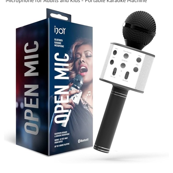 🎤 NIB NEW iJoy Open Mic Speaker Karaoke Microphone Black - Picture 6 of 9